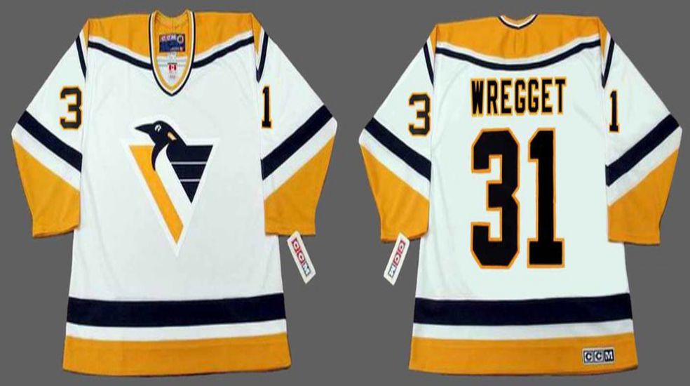 2019 Men Pittsburgh Penguins #31 Wregget White CCM NHL jerseys